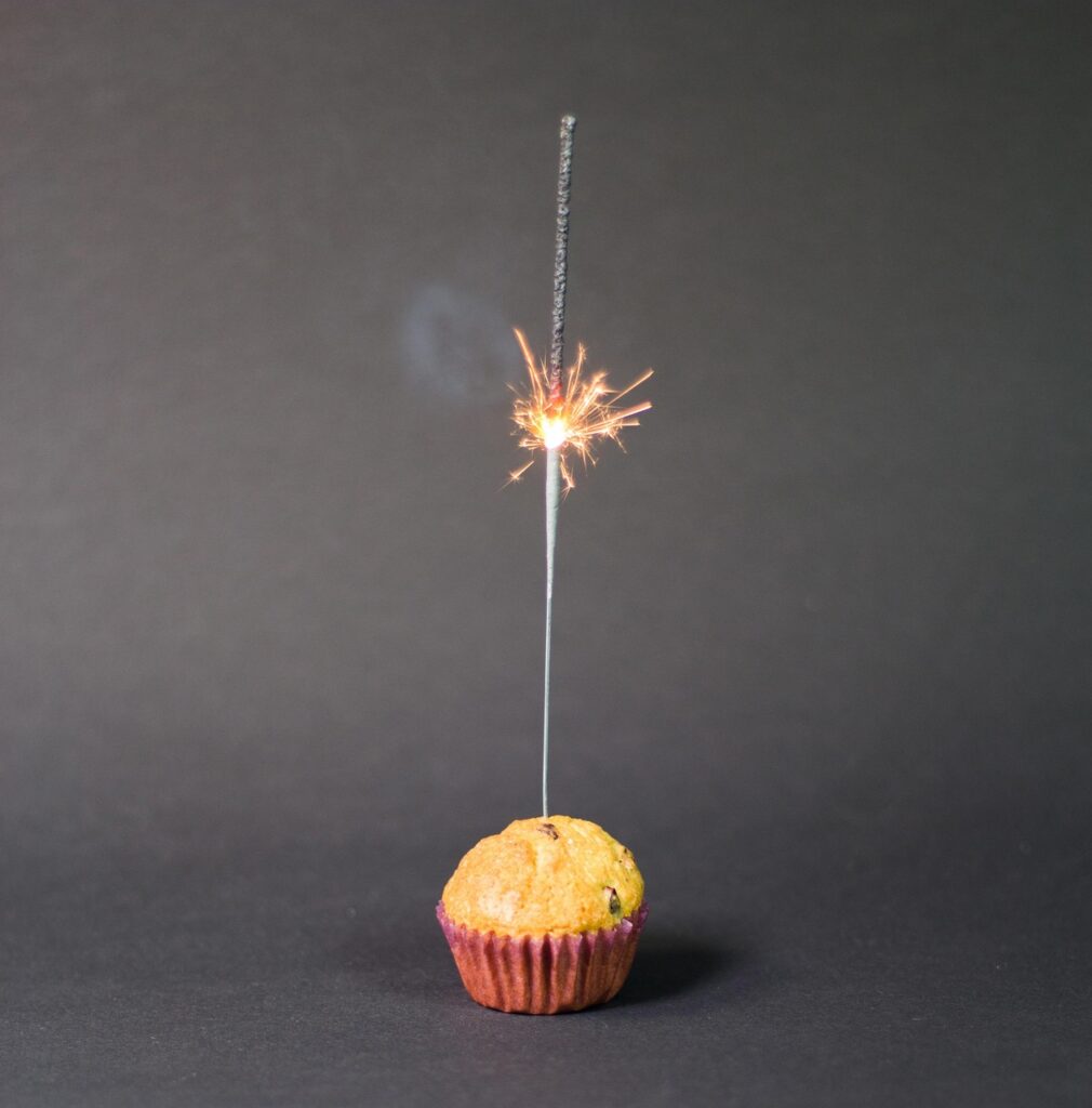 cupcake, sparkler, food, pastry, snack, dessert, sweet, happy, fireworks, new year, light, sparks, cupcake, sparkler, sparkler, sparkler, sparkler, sparkler